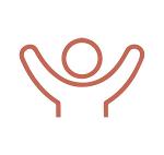 icon of celebrating with arms in the air for confidence