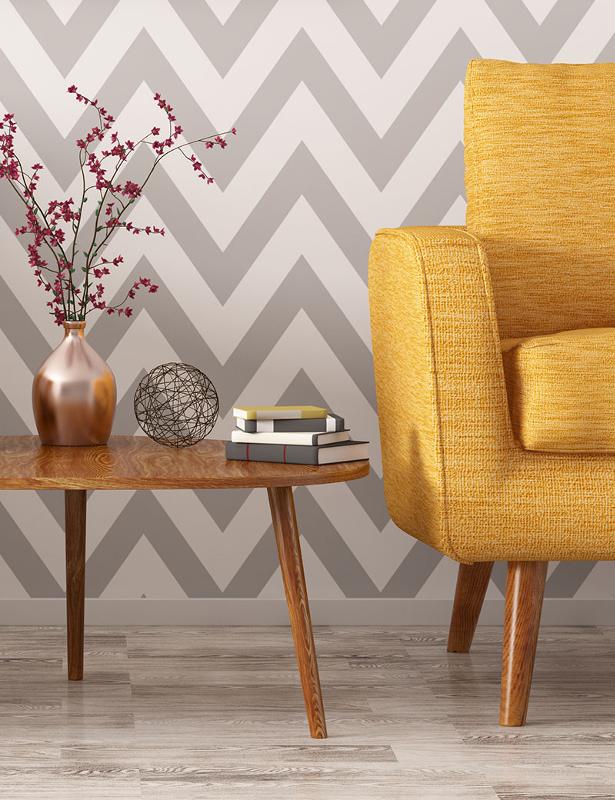 Hypnotherapist waiting area with chair and coffee table